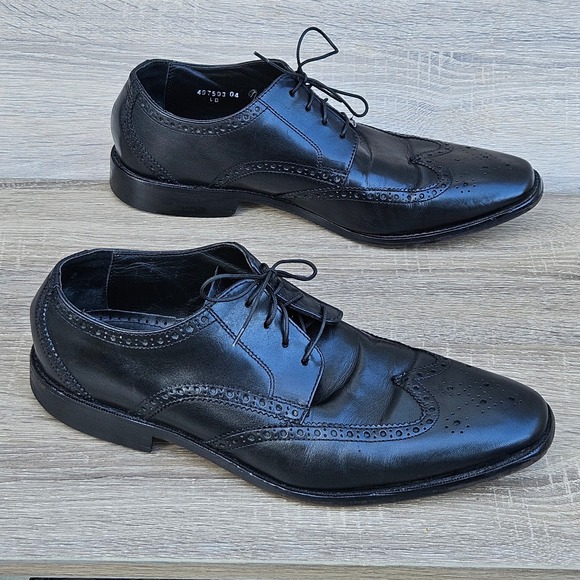 Florsheim Other - Florsheim Mens Black Leather Wingtip Oxford Dress Shoes Brogue Size 10.5 D